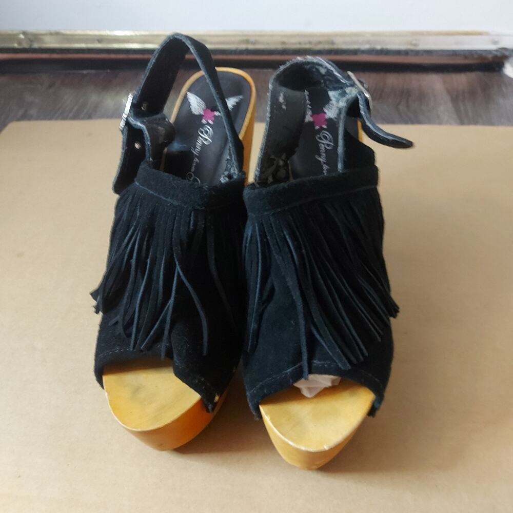 Penny Loves Kenny Sonya Platform Fringe Sandal 9.5 Shooties Festival Cowgirl